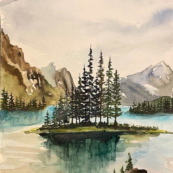 Original watercolor painting 🌲🌲🌲 the northwest - Picture 3 of 3